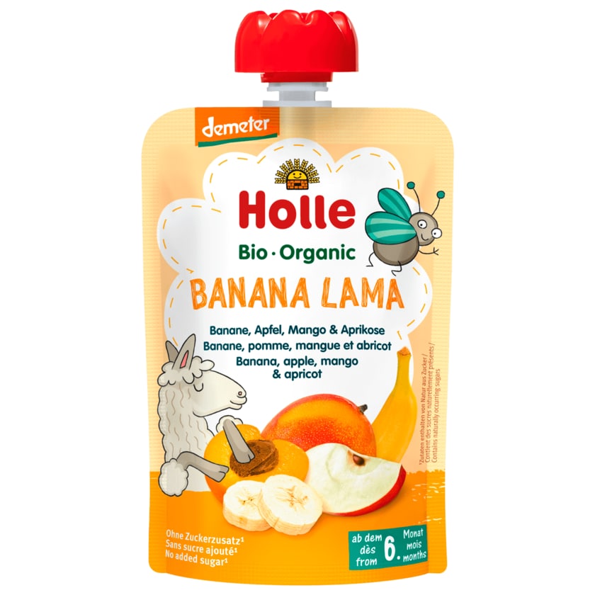 Demeter Holle Bio Organic Banana Lama - Banane, Apfel, Mango & Aprikose 100g